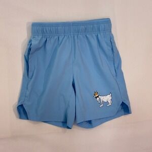 GOAT USA Athletic Shorts Kids Youth Medium Blue Performance Activewear Gym